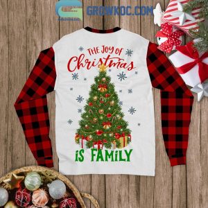 Grinch The Joy Of Christmas Is Family Fleece Pajamas Set Long Sleeve