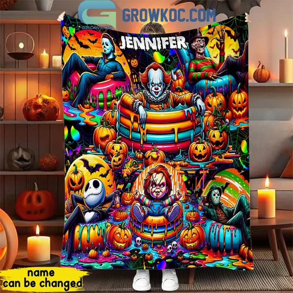 Halloween IT Chucky Michael Myers Jack Skellington Personalized Fleece Blanket Quilt