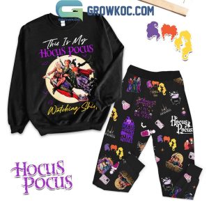 Hocus Pocus 2024 This Is My Watching Fleece Pajamas Set Long Sleeve