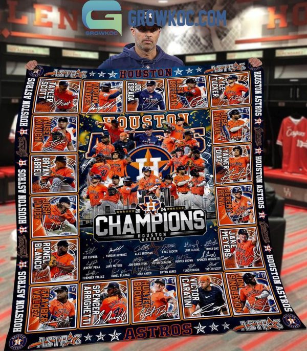 Houston Astros 2024 Champions Baseball League Fleece Blanket Quilt