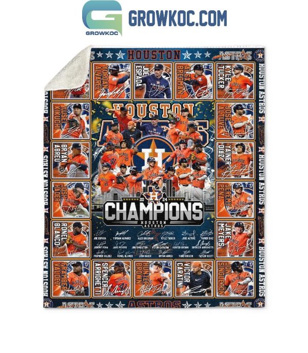 Houston Astros 2024 Champions Baseball League Fleece Blanket Quilt