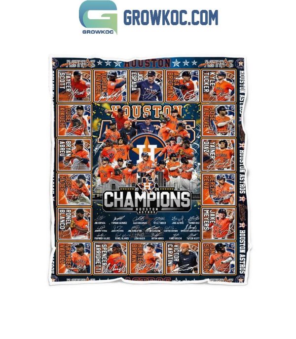 Houston Astros 2024 Champions Baseball League Fleece Blanket Quilt