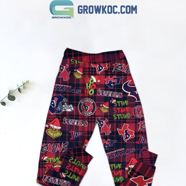 Houston Texans Grinch They Hate Us Because The Ain’t Us Fleece Pajamas Set