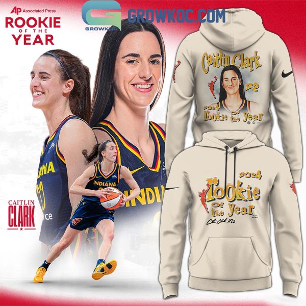 Indiana Fever Caitlin Clark Playa Society Cream 2024 Rookie of the Year Hoodie T-Shirt