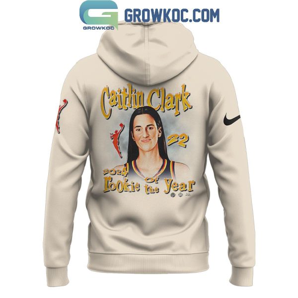 Indiana Fever Caitlin Clark Playa Society Cream 2024 Rookie of the Year Hoodie T-Shirt