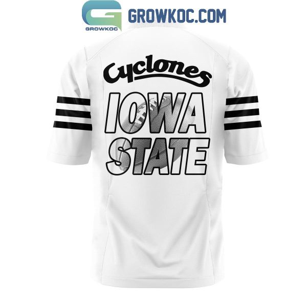 Iowa State Football New Season 2024 Black And White Football Jersey