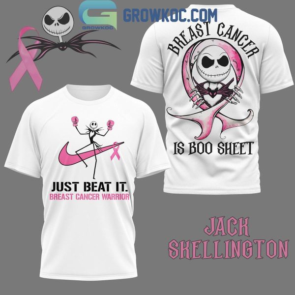 Jack Skellington Breast Cancer Warrior Breast Cancer Is Boo Sheet Hoodie T-Shirt