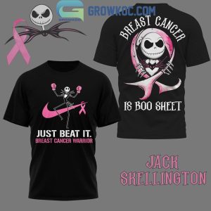 Jack Skellington Breast Cancer Warrior Breast Cancer Is Boo Sheet Hoodie T-Shirt