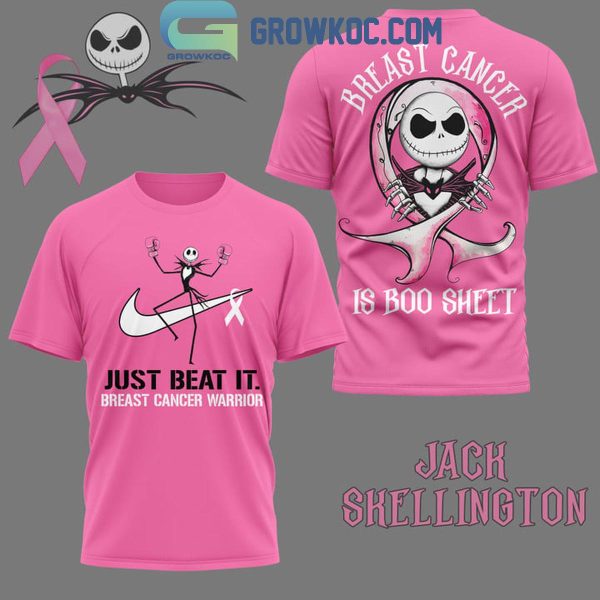 Jack Skellington Breast Cancer Warrior Breast Cancer Is Boo Sheet Hoodie T-Shirt