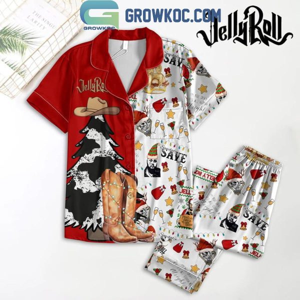 Jelly Roll Save Me From Halloween And Celebrate Christmas Polyester Pajamas Set