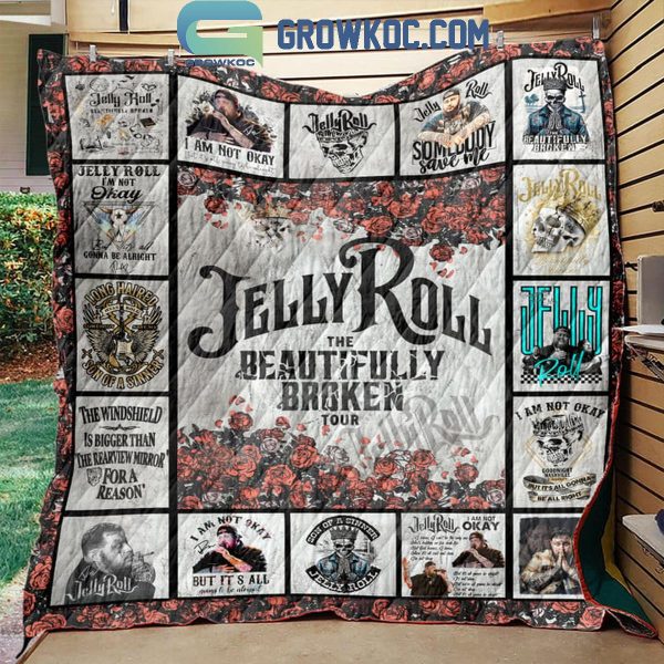 Jelly Roll The Beautifully Broken Tour 2024 Save Me Fleece Blanket Quilt