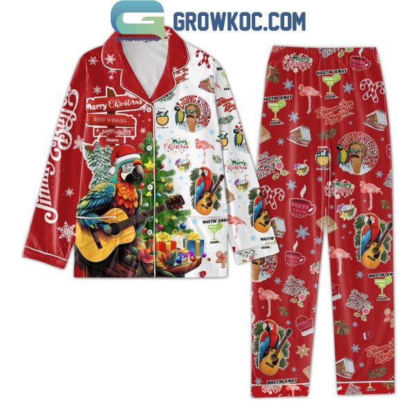 Jimmy Buffett Blame It On Buffett Christmas Polyester Pajamas Set