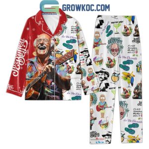 Jimmy Buffett Christmas Wastin’ Away Again Polyester Pajamas Set