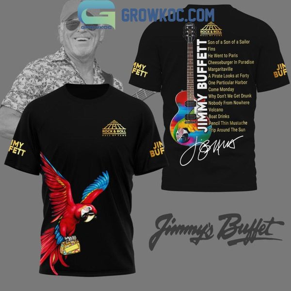 Jimmy Buffett Margaritaville Hall Of Fame Introduction 2024 Hoodie T-Shirt Black