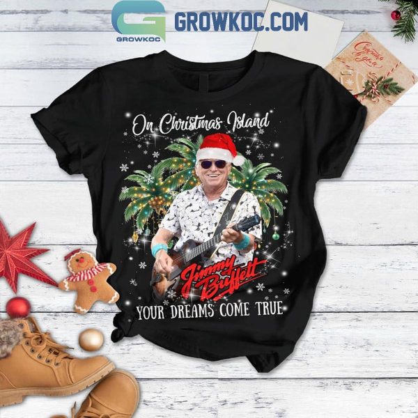 Jimmy Buffett On Christmas Island Your Dream Come True Fleece Pajamas Set