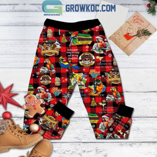 Jimmy Buffett On Christmas Island Your Dream Come True Fleece Pajamas Set