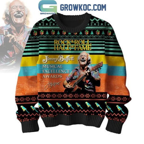 Jimmy Buffett Rock And Roll Hall Of Fame Christmas Ugly Sweater