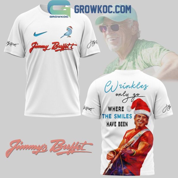 Jimmy Buffett Santa Wrinkles Only Go Where The Smiles Have Been Noel Hoodie T-Shirt