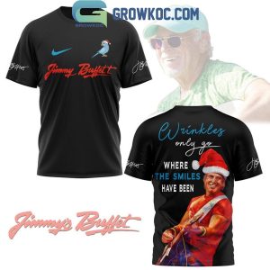 Jimmy Buffett Santa Wrinkles Only Go Where The Smiles Have Been Noel Hoodie T-Shirt