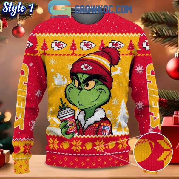 Kansas City Chiefs Grinch Stolen Christmas 2024 Grinchmas Ugly Sweater