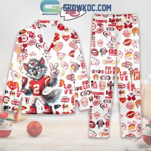 Kansas City Chiefs KC Wolf Victory Love Polyester Pajamas Set