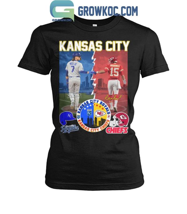 Kansas City Chiefs Mahomes And Kansas City Royals Witt Jr. 2024 T-Shirt