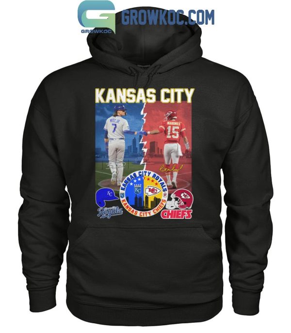 Kansas City Chiefs Mahomes And Kansas City Royals Witt Jr. 2024 T-Shirt