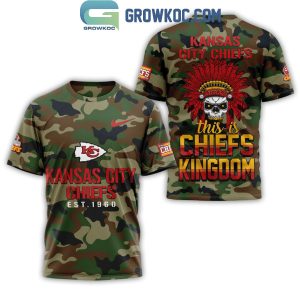 Kansas City Chiefs This Is Chiefs Kingdom Camo Veteran Hoodie T-Shirt