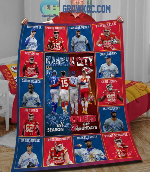 Kansas City Royals All Season Kansas City Chiefs On Sundays Fleece Blanket Quilt