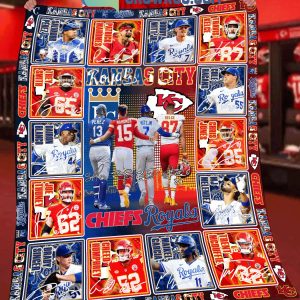 Kansas City Royals And Kansas City Chiefs City Pride Sports Fleece Blanket Quilt