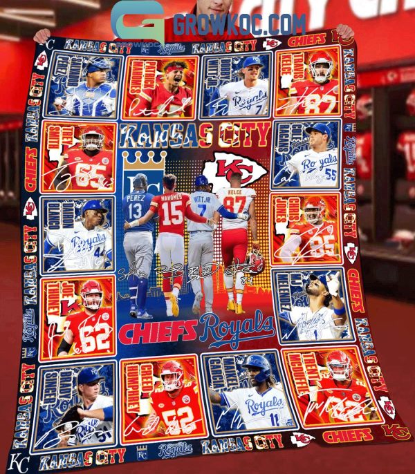 Kansas City Royals And Kansas City Chiefs City Pride Sports Fleece Blanket Quilt