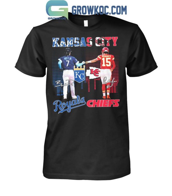 Kansas City Royals Bobby Witt Jr. Kansas City Chiefs Patrick Mahomes Stars T-Shirt