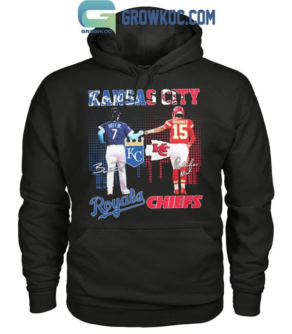 Kansas City Royals Bobby Witt Jr. Kansas City Chiefs Patrick Mahomes Stars T-Shirt