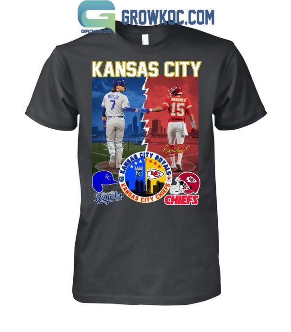 Kansas City Royals Mitt Jr. Kansas City Chiefs Mahomes Proud City T-Shirt