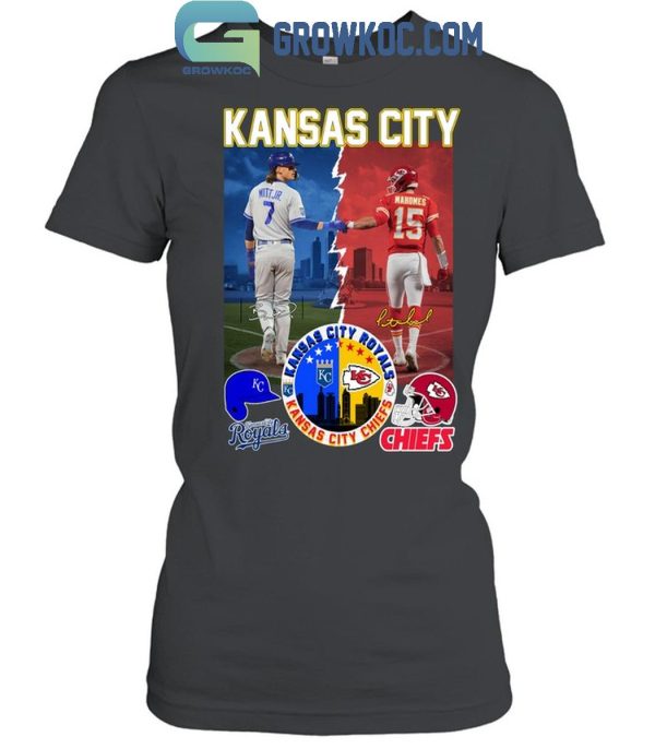 Kansas City Royals Mitt Jr. Kansas City Chiefs Mahomes Proud City T-Shirt