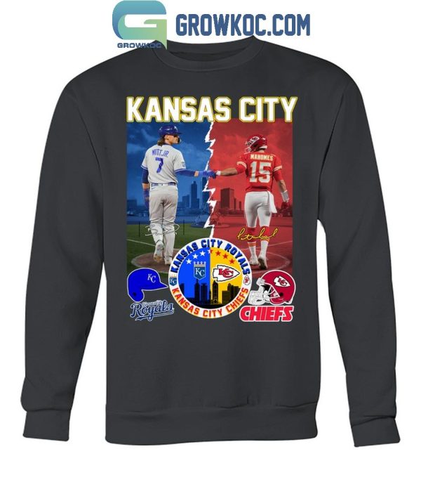 Kansas City Royals Mitt Jr. Kansas City Chiefs Mahomes Proud City T-Shirt