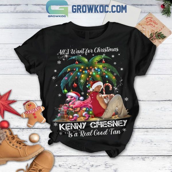 Kenny Chesney All I Want For Christmas Is A Real Good Tan Fleece Pajamas Set