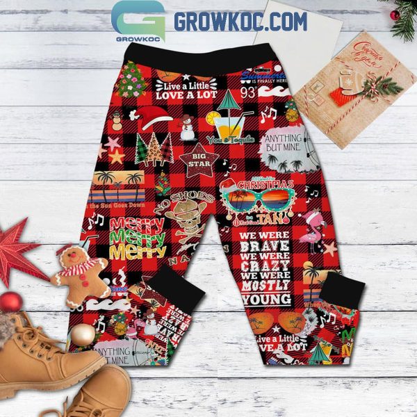 Kenny Chesney All I Want For Christmas Is A Real Good Tan Fleece Pajamas Set