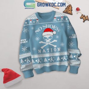 Kenny Chesney No Shoes Nation 2024 Christmas Ugly Sweater Light Blue Design