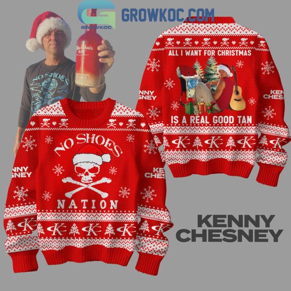 Kenny Chesney No Shoes Nation 2024 Red Version Christmas Ugly Sweater