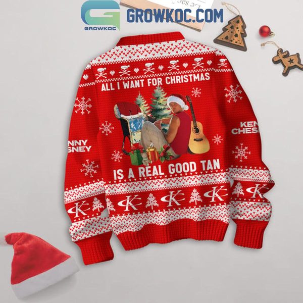 Kenny Chesney No Shoes Nation 2024 Red Version Christmas Ugly Sweater