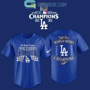 LA Dodgers Los Angeles 2024 World Series Champions 8th Time Baseball Jersey