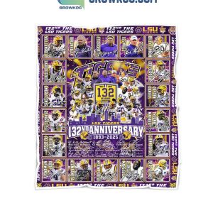 LSU Tigers 132th Anniversary 1893-2025 Celebrating Fleece Blanket Quilt