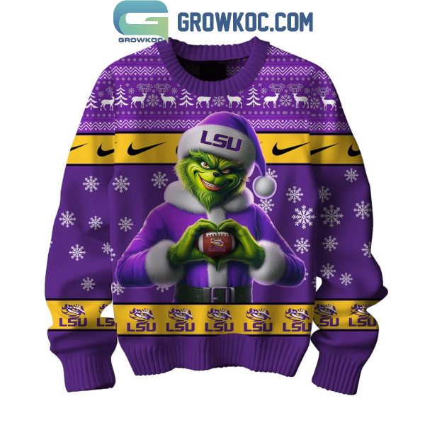 LSU Tigers Geaux Tigers Go Grinch Christmas Ugly Sweater