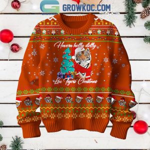 LSU Tigers Have A Holly Dolly Christmas Ugly Sweater Orange Version