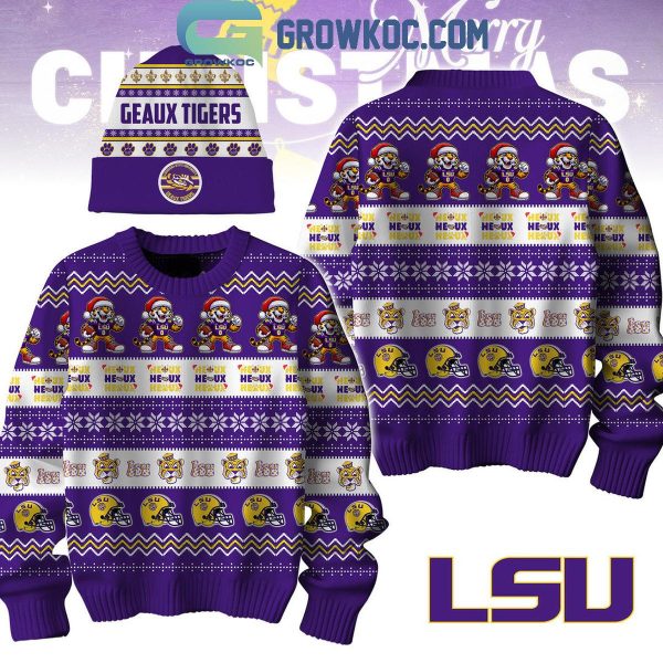 LSU Tigers Heaux Heaux Heaux Ho Ho Ho Santa Clause In Christmas 2024 Ugly Sweater