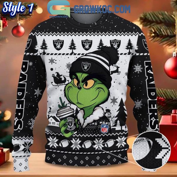 Las Vegas Raiders Grinch Stolen Christmas 2024 Grinchmas Ugly Sweater