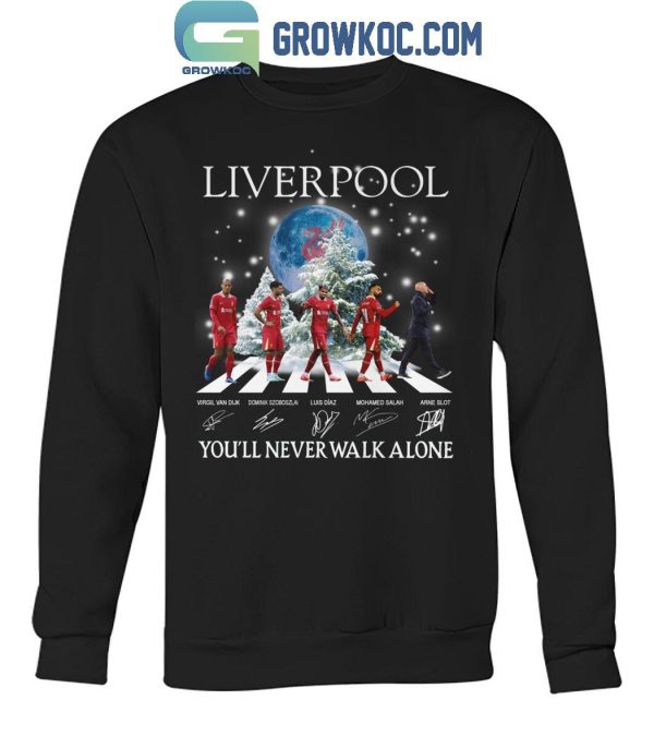 Liverpool You’ll Never Walk Alone In Christmas 2024 T-Shirt