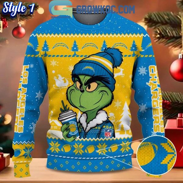 Los Angeles Chargers Grinch Stolen Christmas 2024 Grinchmas Ugly Sweater