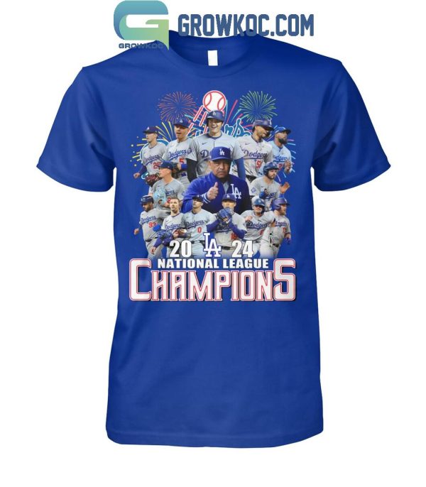 Los Angeles Dodgers 2024 LA National Leagues Champs Celebration T-Shirt